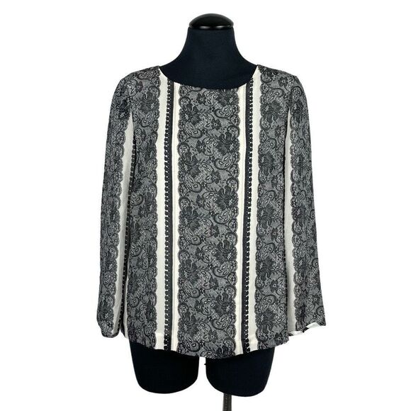 J. Crew Chiffon Lace Pattern Blouse - Women’s 6 - Picture 1 of 6
